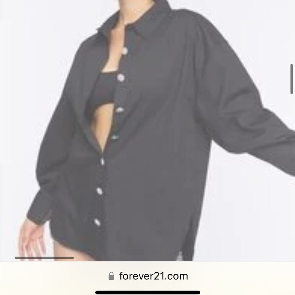 Faux Gem oversized shirt BLACK COLOR NWT size medium
